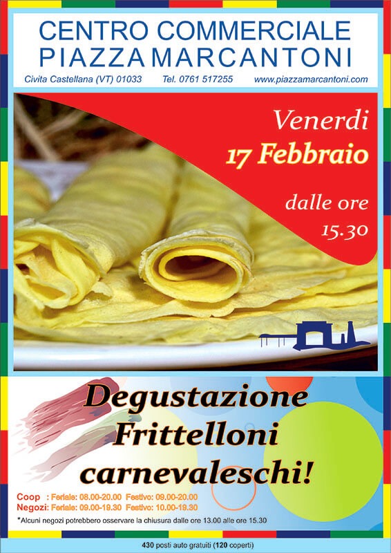 17 FEB- DEGUSTAZIONE FRITTELLONI! 17 FEB- DEGUSTAZIONE FRITTELLONI!