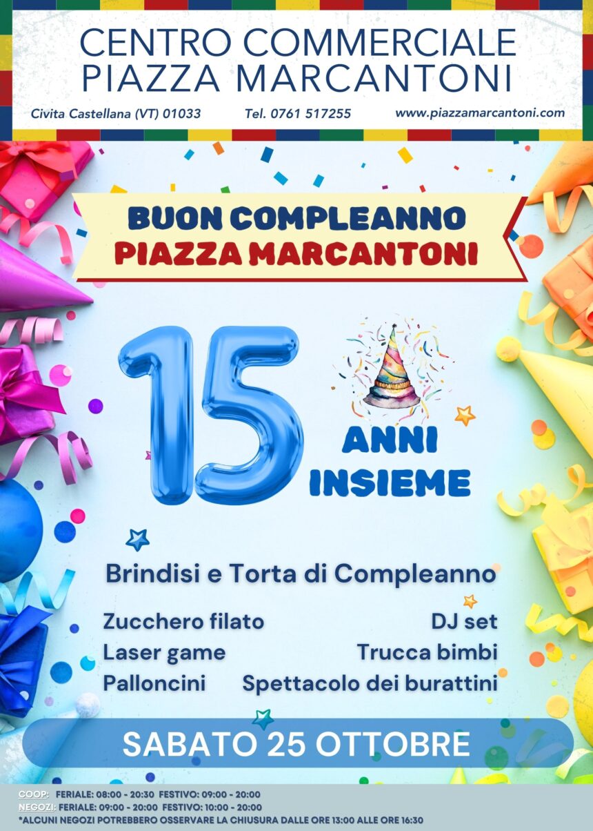 BUON COMPLEANNO #PiazzaMarcantoni! 🥳 BUON COMPLEANNO #PiazzaMarcantoni! 🥳