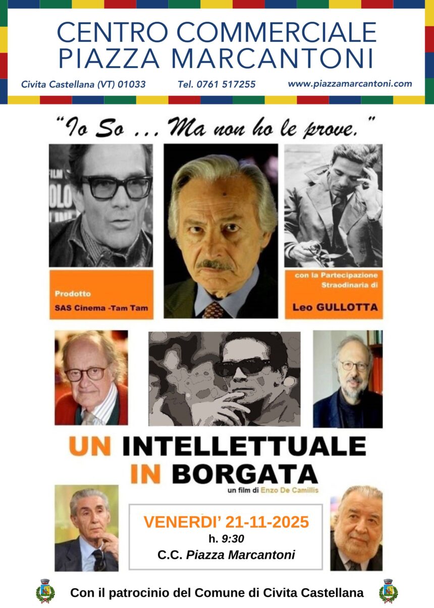 Una giornata dedicata a Pier Paolo Pasolini Una giornata dedicata a Pier Paolo Pasolini
